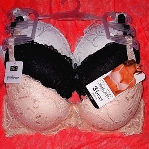 3 PushUp Bras, 34C